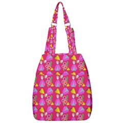 Girl With Hood Cape Heart Lemon Pattern Pink Center Zip Backpack by snowwhitegirl