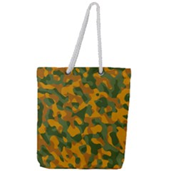 Green And Orange Camouflage Pattern Full Print Rope Handle Tote (large) by SpinnyChairDesigns