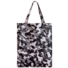 Grey And White Camouflage Pattern Zipper Classic Tote Bag by SpinnyChairDesigns