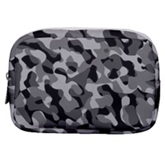 Grey And Black Camouflage Pattern Make Up Pouch (small) by SpinnyChairDesigns