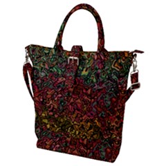 Stylish Fall Colors Camouflage Buckle Top Tote Bag by SpinnyChairDesigns