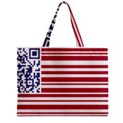 Qr-code & Barcode American Flag Zipper Mini Tote Bag by abbeyz71