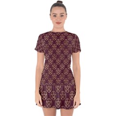 Golden Pentagram Drop Hem Mini Chiffon Dress by Angelandspot