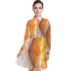 Geometry Diamond Long Sleeve Chiffon Shirt Dress by Sparkle