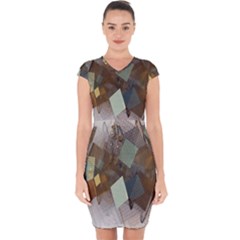 Geometry Diamond Capsleeve Drawstring Dress  by Sparkle