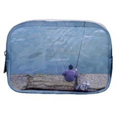 Senior Man Fishing At River, Montevideo, Uruguay001 Make Up Pouch (small) by dflcprintsclothing