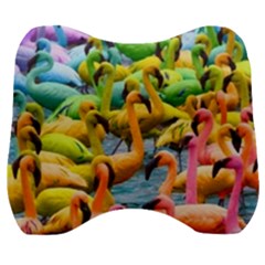 Rainbow Flamingos Velour Head Support Cushion by Sparkle