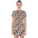 Ethnic Tribal Masks Drop Hem Mini Chiffon Dress View1