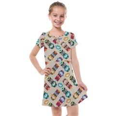 Ethnic Tribal Masks Kids  Cross Web Dress by tmsartbazaar