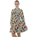 Ethnic Tribal Masks All Frills Chiffon Dress View1