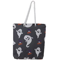 Halloween Ghost Trick Or Treat Seamless Repeat Pattern Full Print Rope Handle Tote (large) by KentuckyClothing