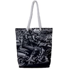 Motorcycle Riders At Highway Full Print Rope Handle Tote (small) by dflcprintsclothing