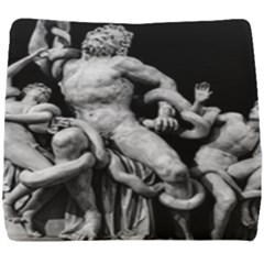 Laocoon Sculpture Over Black Seat Cushion by dflcprintsclothing