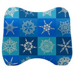Snowflakes Velour Head Support Cushion by Sobalvarro