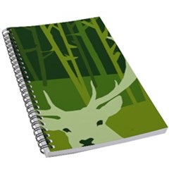 Forest Deer Tree Green Nature 5 5  X 8 5  Notebook by HermanTelo