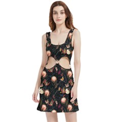 Seamless Garden Pattern Velvet Cutout Dress by designsbymallika