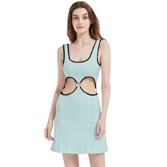 Pale Blue - Velvet Cutout Dress by FashionLane