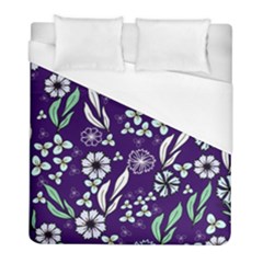 Floral Blue Pattern  Duvet Cover (full/ Double Size) by MintanArt