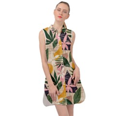 Tropical Love Sleeveless Shirt Dress by designsbymallika