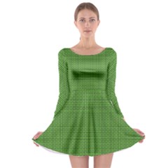 Green Knitting Long Sleeve Skater Dress by goljakoff