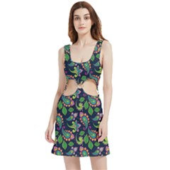 Paisley Green Print Velvet Cutout Dress by designsbymallika