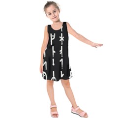 Medieval Runes Collected Inverted Complete Kids  Sleeveless Dress by WetdryvacsLair