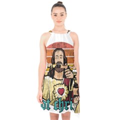 Got Christ? Halter Collar Waist Tie Chiffon Dress by Valentinaart