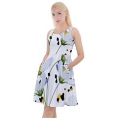 Tree Poppies  Knee Length Skater Dress With Pockets by Sobalvarro