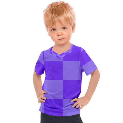 Purple Gingham Check Squares Pattern Kids  Sports Tee by yoursparklingshop