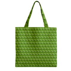 Green Pattern Ornate Background Zipper Grocery Tote Bag by Dutashop