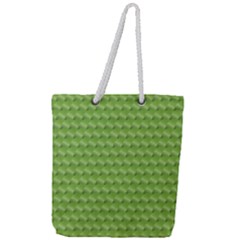 Green Pattern Ornate Background Full Print Rope Handle Tote (large) by Dutashop