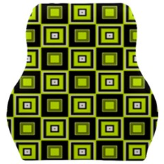 Green Pattern Square Squares Car Seat Velour Cushion  by Dutashop