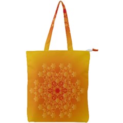 Fractal Yellow Orange Double Zip Up Tote Bag by Dutashop