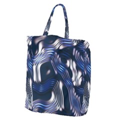 Structure Blue Background Giant Grocery Tote by Dutashop