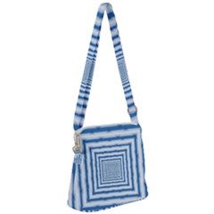 Metallic Blue Shiny Reflective Zipper Messenger Bag by Dutashop