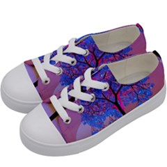 Tree Sunset Kids  Low Top Canvas Sneakers by icarusismartdesigns