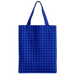 Basket Weave Basket Pattern Blue Zipper Classic Tote Bag by Dutashop