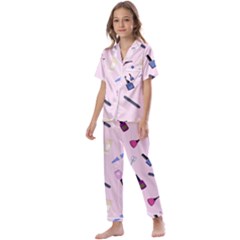 Accessories For Manicure Kids  Satin Short Sleeve Pajamas Set by SychEva