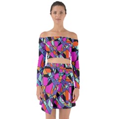Abstract  Off Shoulder Top With Skirt Set by LW41021