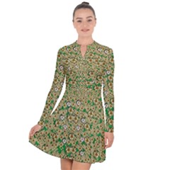 Florals In The Green Season In Perfect  Ornate Calm Harmony Long Sleeve Panel Dress by pepitasart