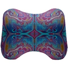 Marbling Turquoise Marbling Head Support Cushion by kaleidomarblingart