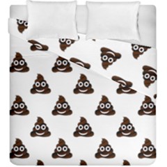 Happy Poo Pattern, Funny Emoji, Emoticon Theme, Vector Duvet Cover Double Side (king Size) by Casemiro