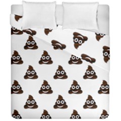 Happy Poo Pattern, Funny Emoji, Emoticon Theme, Vector Duvet Cover Double Side (california King Size) by Casemiro