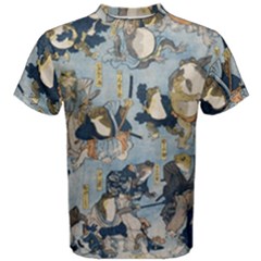 Famous Heroes Of The Kabuki Stage Played By Frogs  Men s Cotton Tee by Sobalvarro
