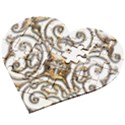 Gold Design Wooden Puzzle Heart View2