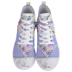 Minimal Purble Floral Marble A Men s Lightweight High Top Sneakers by gloriasanchez