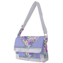 Minimal Purble Floral Marble A Full Print Messenger Bag (s) by gloriasanchez