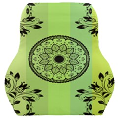 Green Grid Cute Flower Mandala Car Seat Back Cushion  by Magicworlddreamarts1