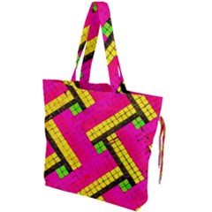 Pop Art Mosaic Drawstring Tote Bag by essentialimage365