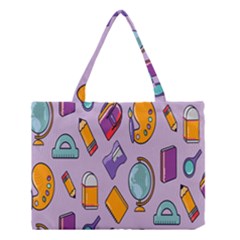 Back To School And Schools Out Kids Pattern Medium Tote Bag by DinzDas